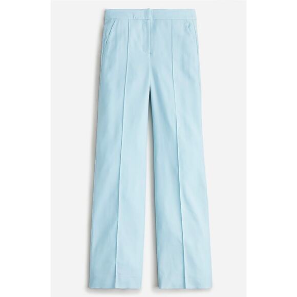 NWT J. Crew Full Length Wide Leg Tuxedo Pant in Italian Wool‎ Fresh Air Blue 0 - Picture 1 of 15